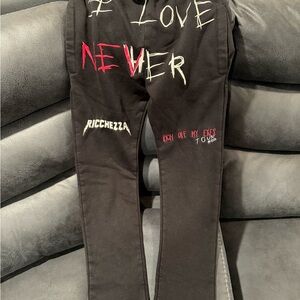 Black Graphic Joggers